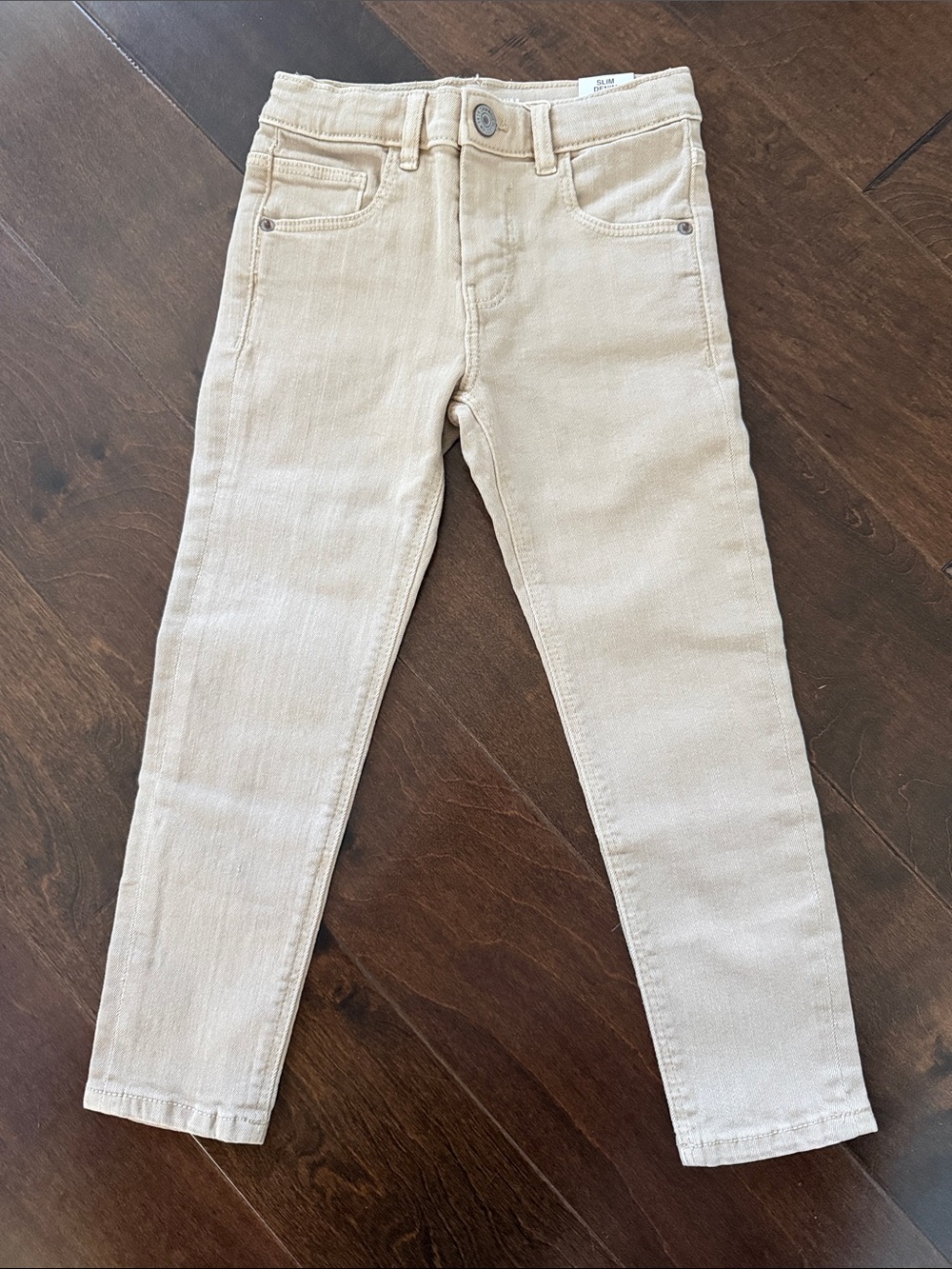 Zara Kids Slim Stretch Jeans in Tan